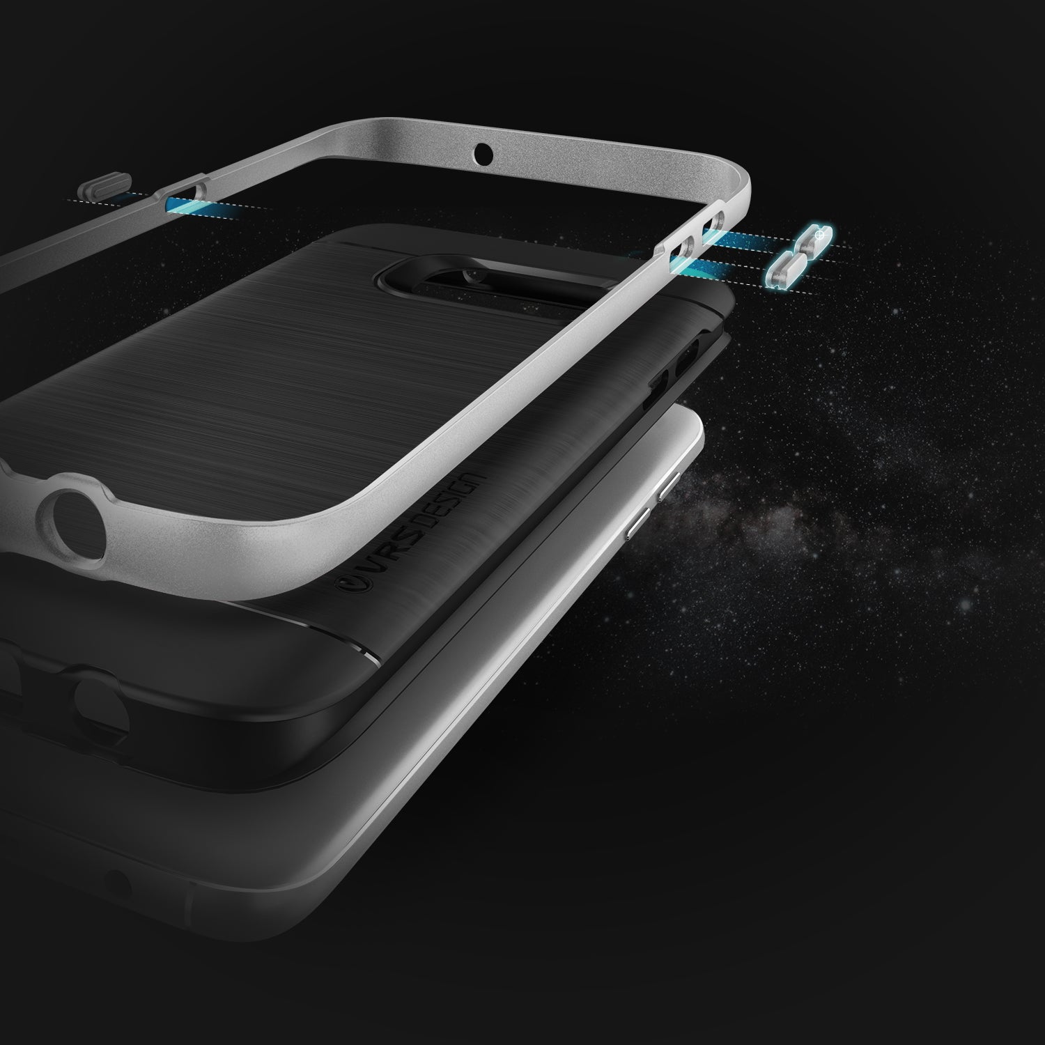 High Pro Shield Series Original From VRS Design Anti-shocks Case For S7 Edge Black / Silver