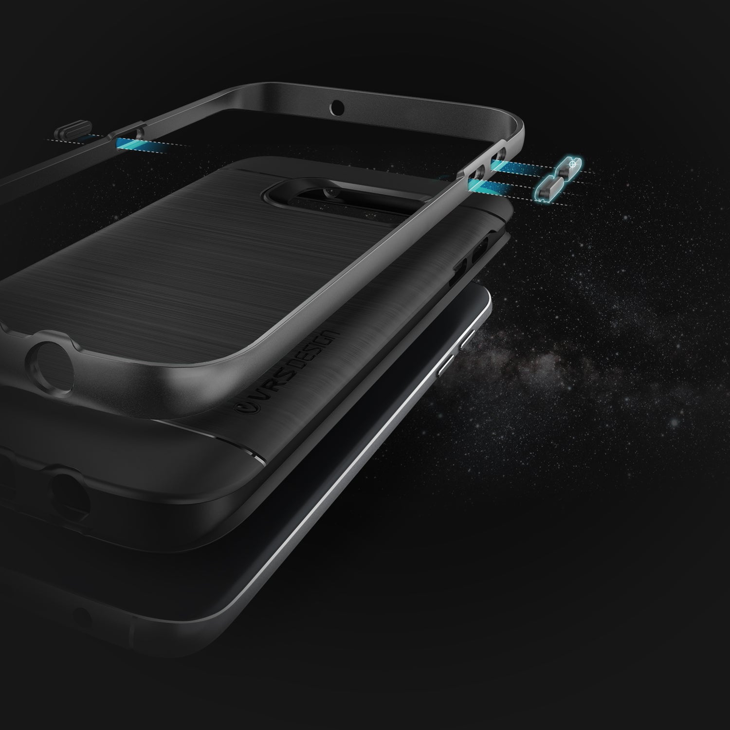 High Pro Shield Series Original From VRS Design Anti-shocks Case For S7 Edge Black / Gray