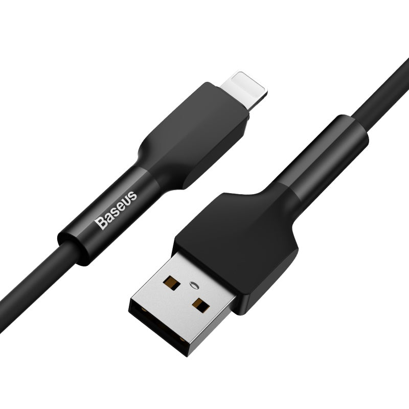 Baseus Silica Gel Cable USB For iPhone 1m - Black