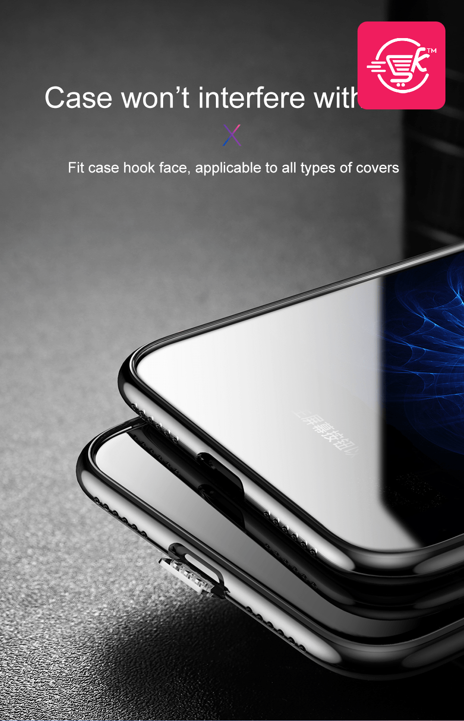 Arc-surface By Baseus 0.23mm Tempered Glass For iPhone X Black