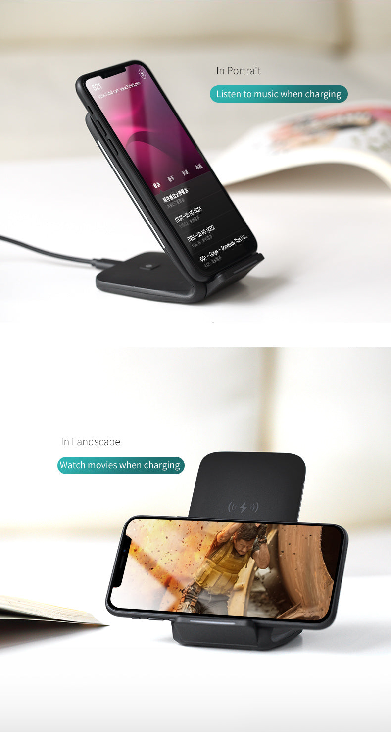 W3 Fast Wireless Charger By Rock QI Wireless Charging Phone Stand
