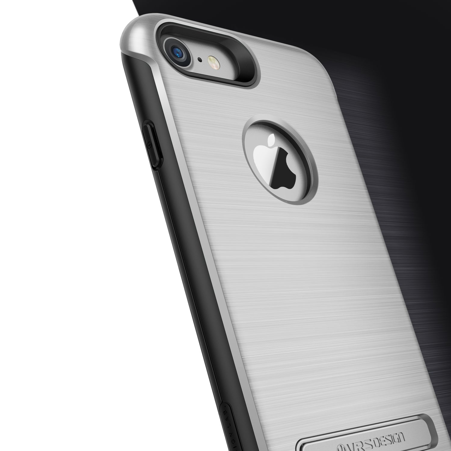 Smartkoshk DUO Guard Series iPhone 7 anti-shock case in silver with a sleek hairline design.