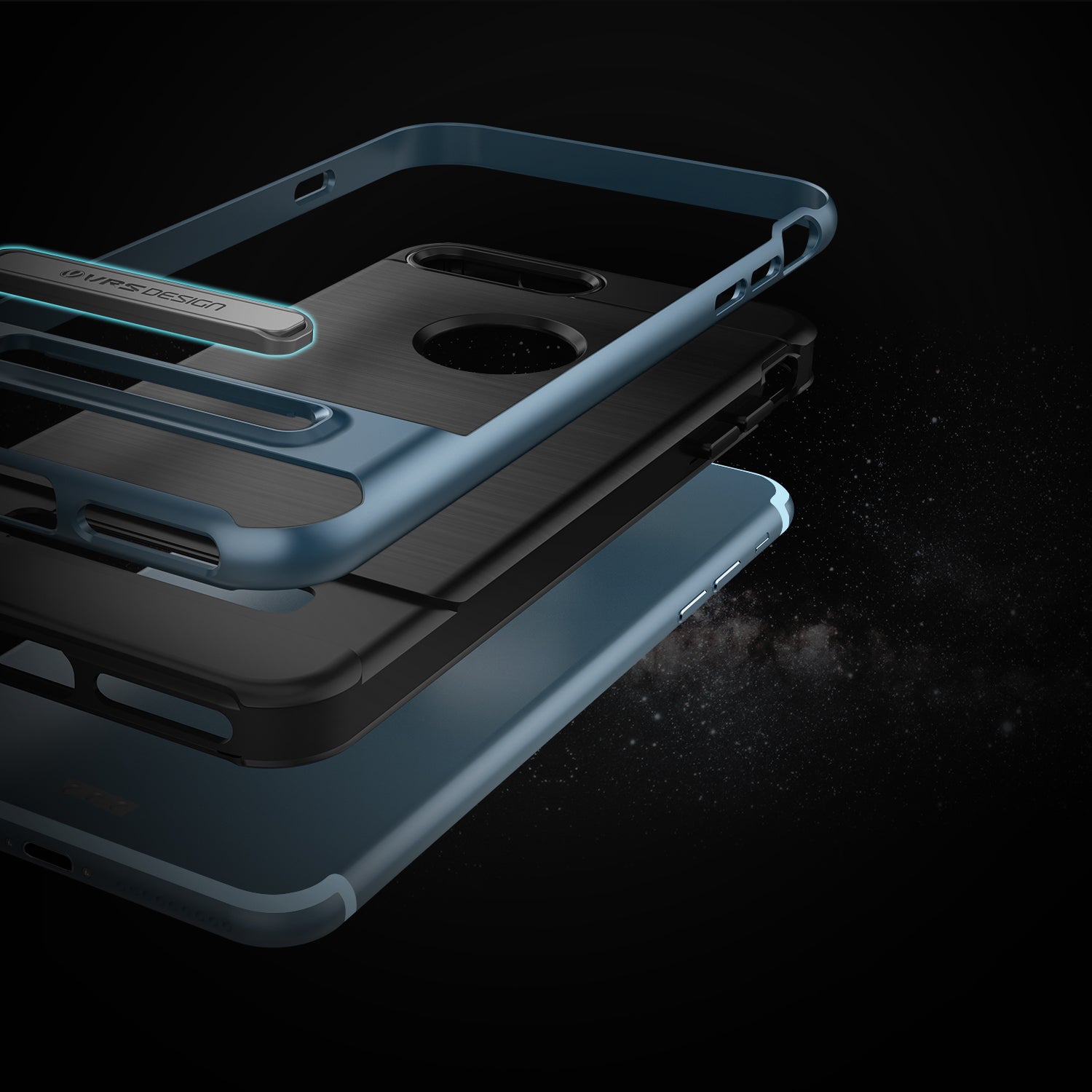 High Pro Shield Series Original From VRS Design Anti-shocks Case For iPhone 7 Plus Black / Steel Blue