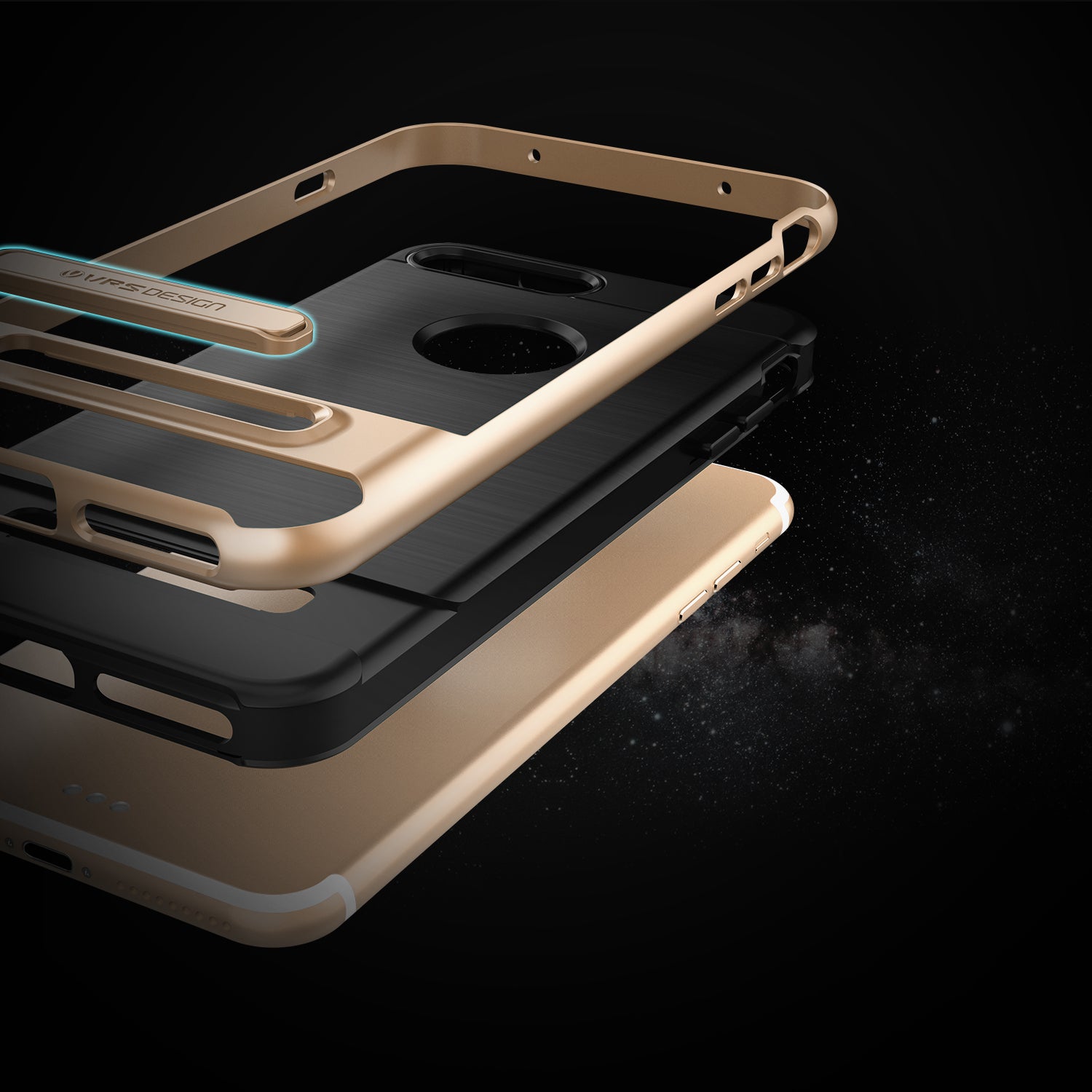 High Pro Shield Series Original From VRS Design Anti-shocks Case For iPhone 7 Plus Black / Gold