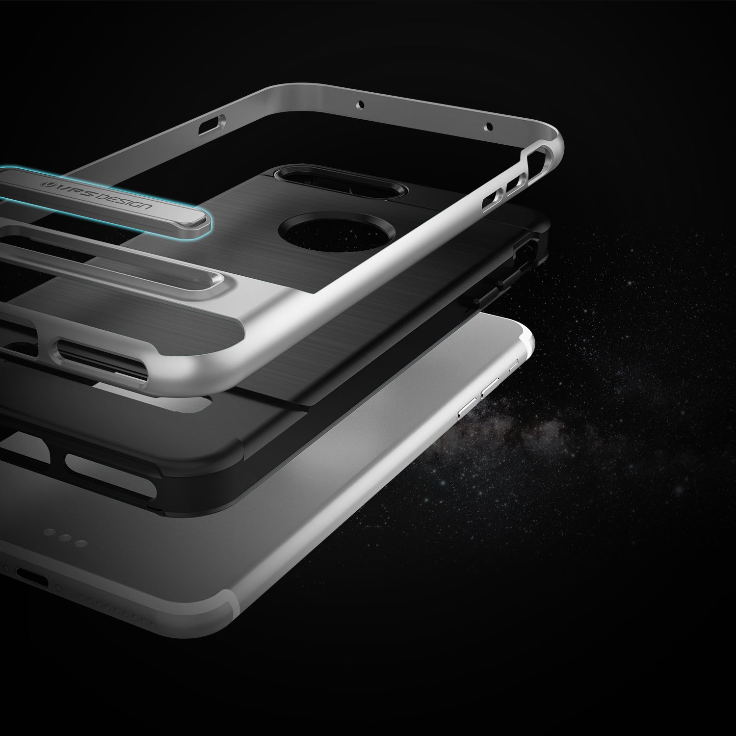 High Pro Shield Series Original From VRS Design Anti-shocks Case For iPhone 7 Plus Black / Silver