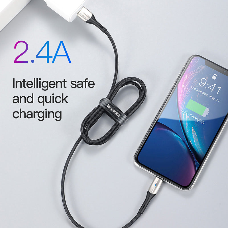 Smartkoshk horizontal illuminated nylon cable in black, cut-resistant and durable, shown with a sleek, modern design.