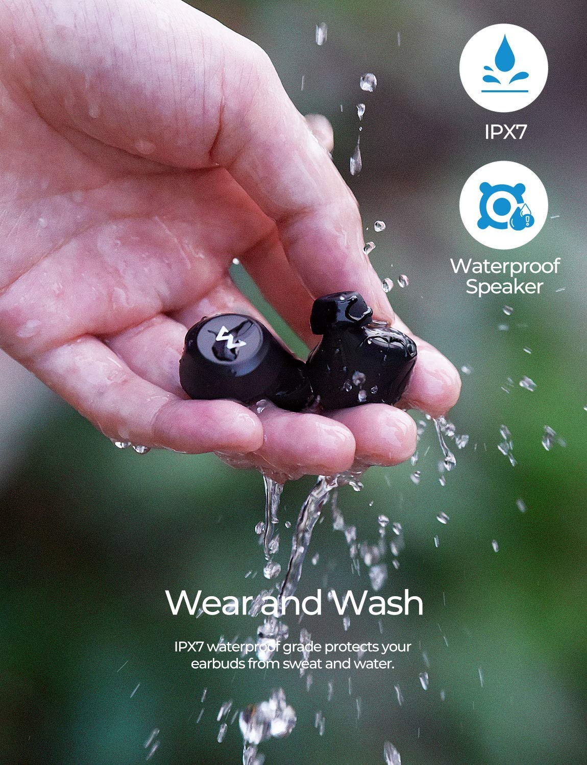 Mpow M20 TWS, Touch, Working 6h+106h, IPX7 Waterproof &amp; BT v5.0 Black