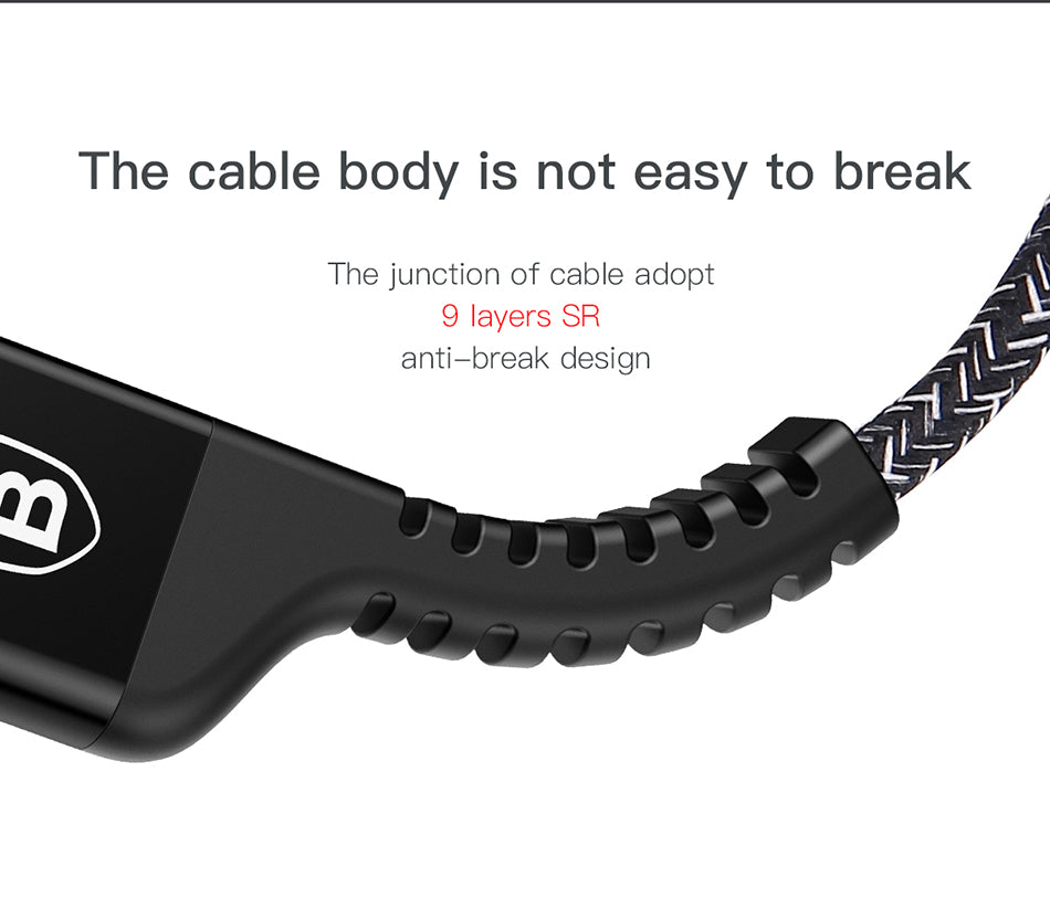 Confidant By Baseus Anti-break lightning Cable For iPhone/iPad 1.5Meter Black