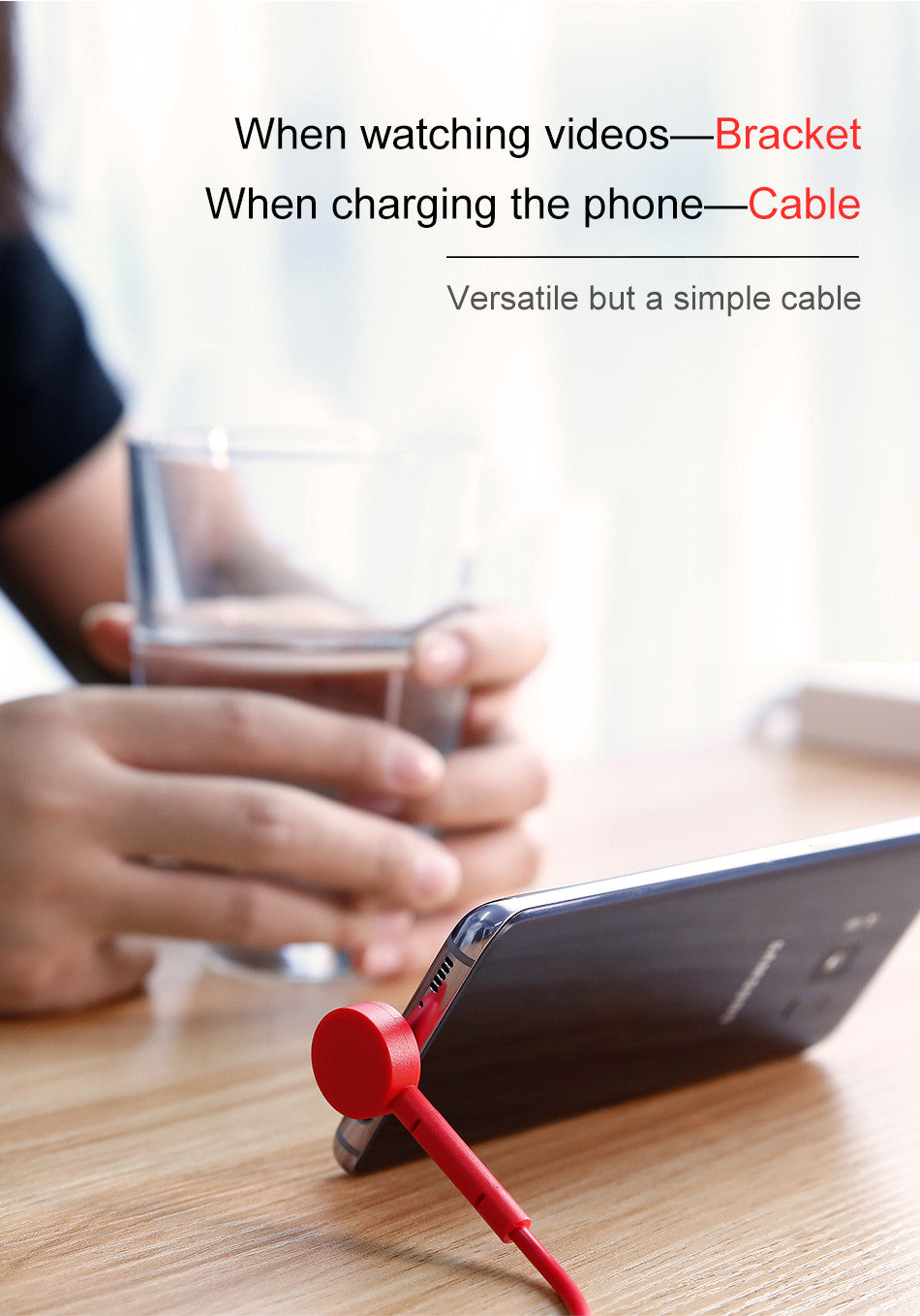 Maruko By Baseus Type-C Charging And Video Stand Cable - Black