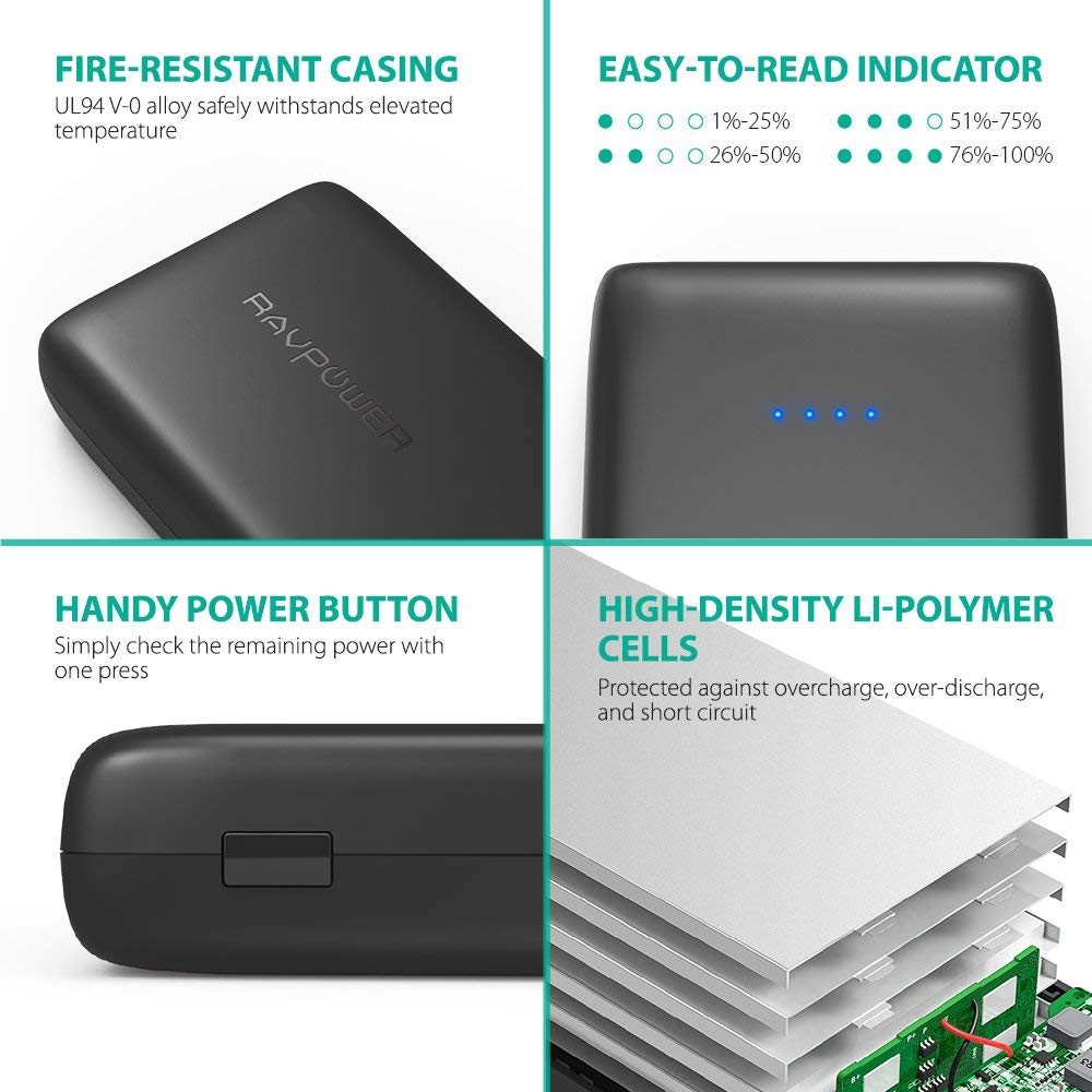 32000mAh Power Bank By Ravpower 3 USB iSmart Technology Ports