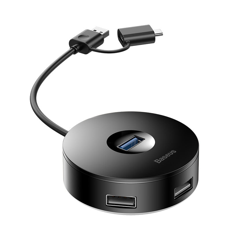 Baseus Round Box HUB Type-C+USB To USB3.0*1+USB2.0*3 Black