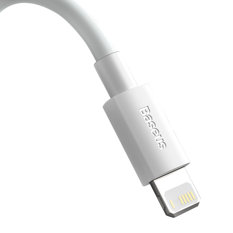 Baseus Simple Wisdom Data Cable Kit USB to iP 2.4A (2PCS/Set)1.5m White - Smartkoshk Stores