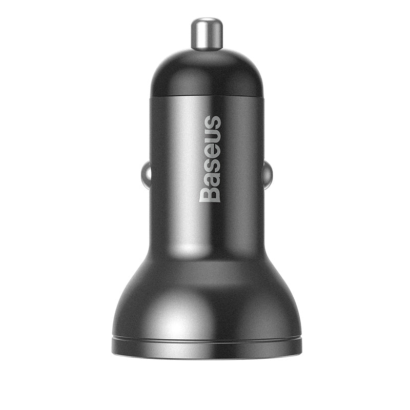 Baseus Digital Display Dual USB 4.8A Car Charger 24W - Grey