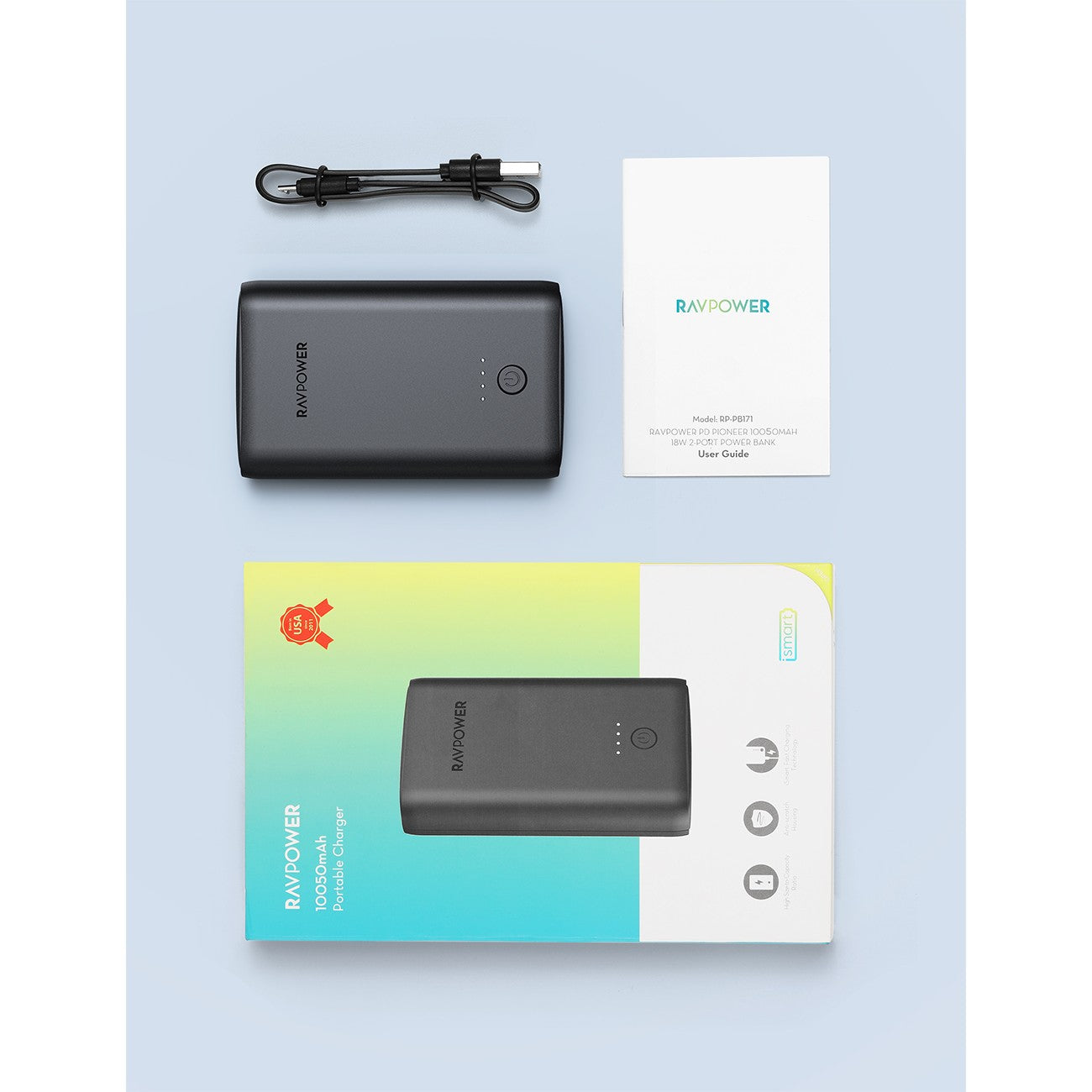 Ravpower 10050mAh Turbo QC3.0 with iSmart Technology Black