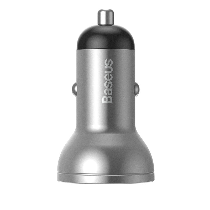 Baseus Digital Display Dual USB 4.8A Car Charger 24W - Sliver