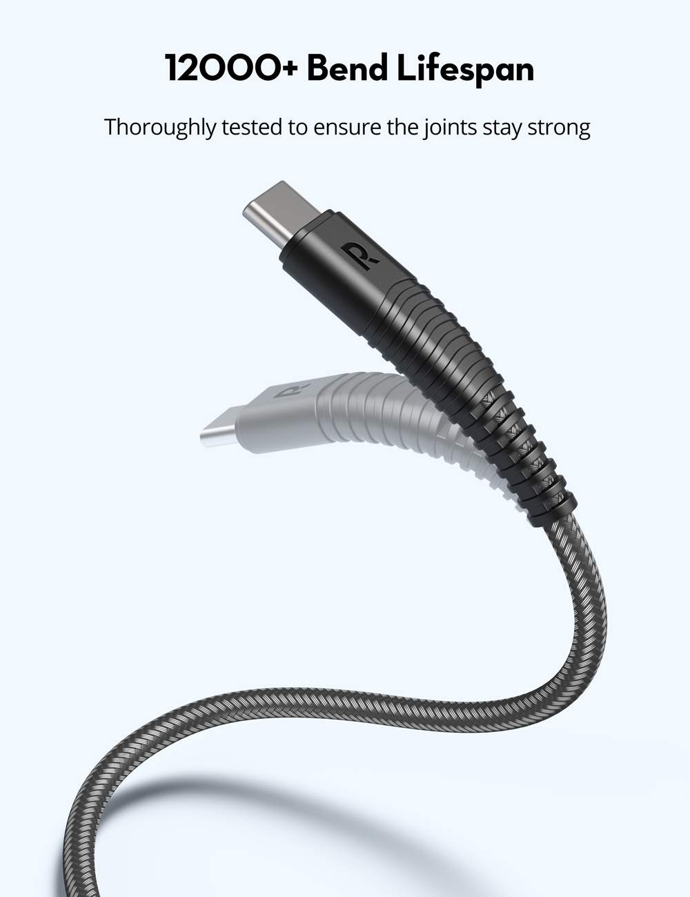 RAVPower RP-CB047 Nylon Braided USB-C to USB-C Cable (3.3ft/1m)