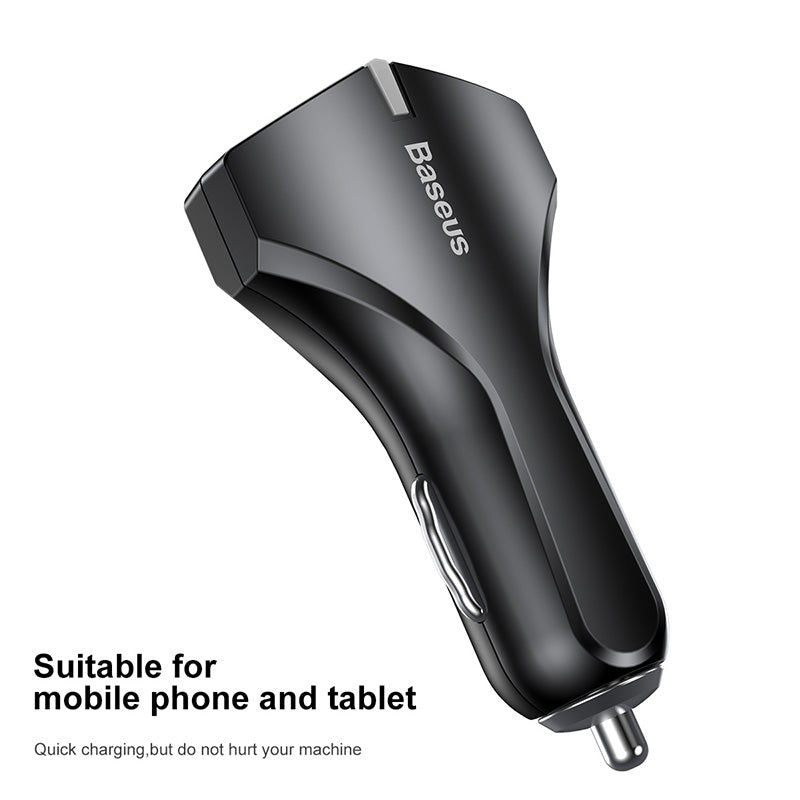 Baseus Small Rocket QC3.0 Dual-USB Car Charger Black