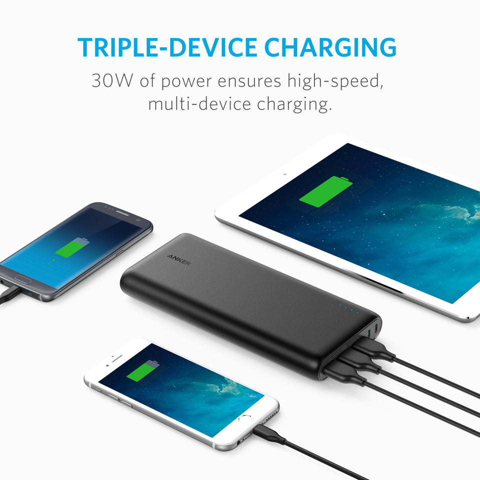 Anker PowerCore 26800mAh 3-Ports PowerIQ Technology Black