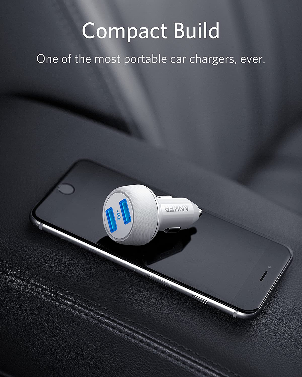 Anker PowerDrive 2 Elite 24W Dual Port, White