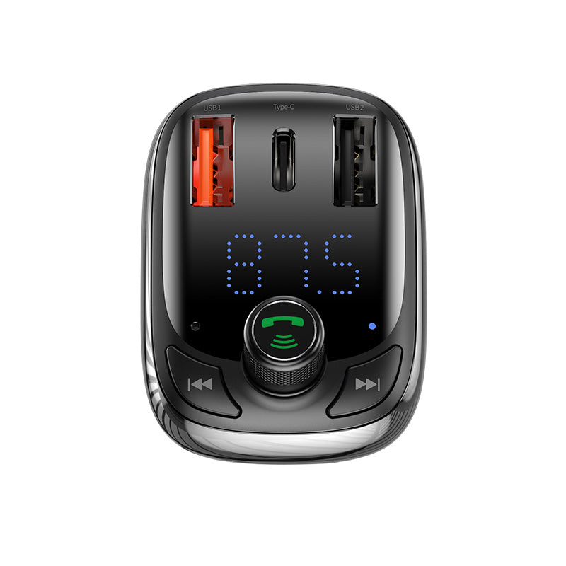 Baseus T typed Car Charger, Mic, FM, BT v5.0, MP3 Player, QC3.0 + PD