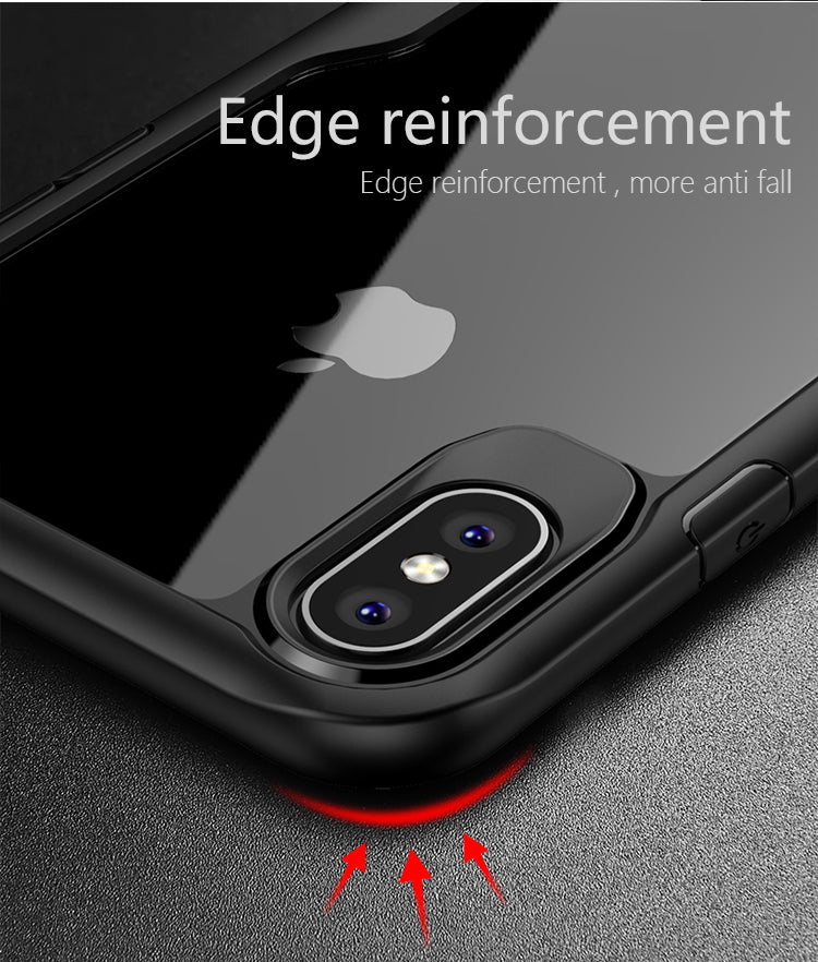 Gray iPaky bumper TPU case for iPhone X, showcasing a transparent protective design and precise cutouts.