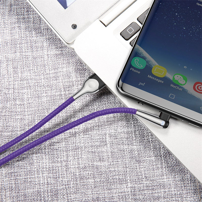 Baseus Sharp-Bird Type-C Cable With 90 Degree Bend, QC3.0 | Purple