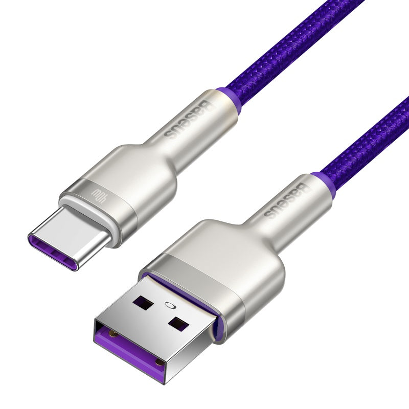 Baseus Cafule Series Metal 5A Data Cable USB To Type-C 40W 2m - Purple