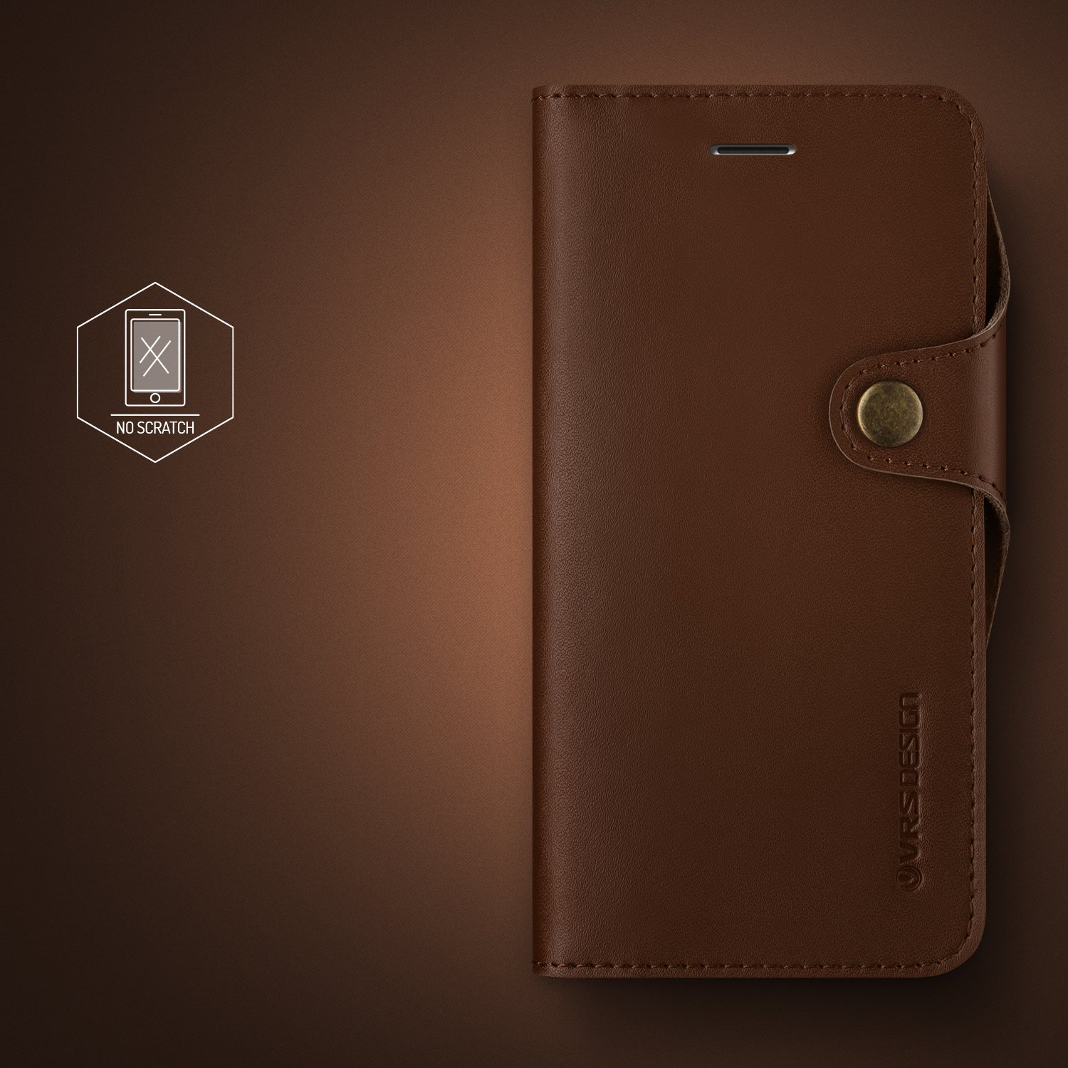 Native Diary Series Premium Natural Whole Leather Wallet with 3 Card Slots From VRS Design For iPhone 7 Plus Dark Brown