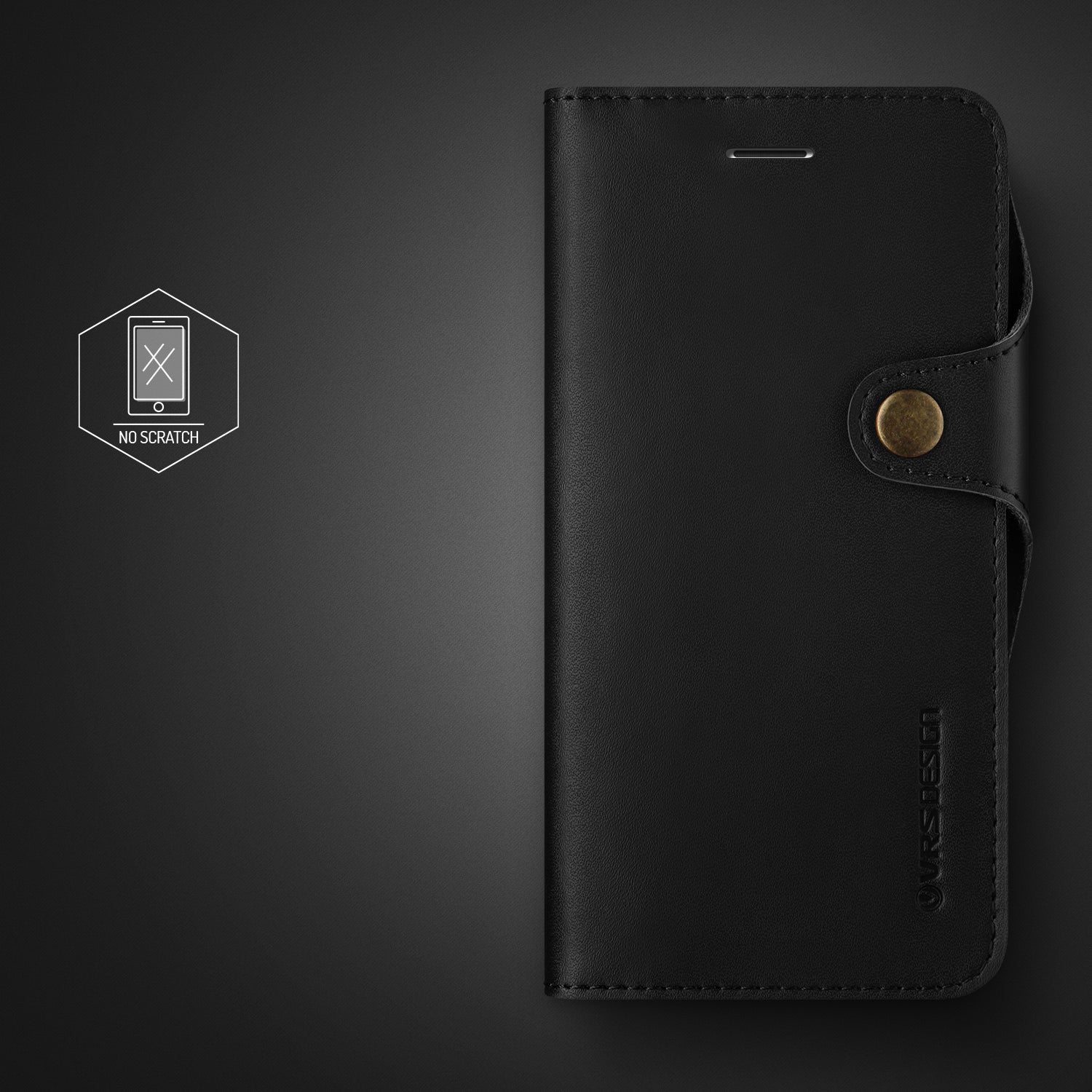 Native Diary Series Premium Natural Whole Leather Wallet with 3 Card Slots From VRS Design For iPhone 7 Plus Black