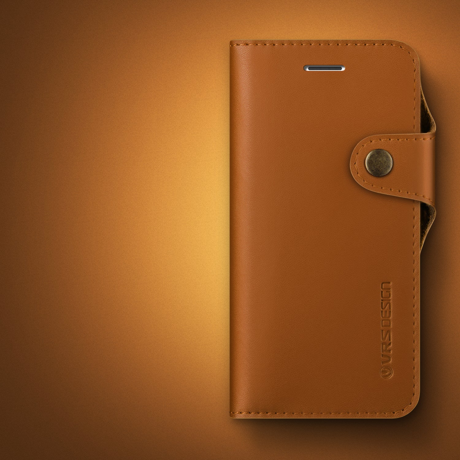 Smartkoshk Native Diary Series premium brown leather wallet with 3 card slots for iPhone 7, shown from the front.