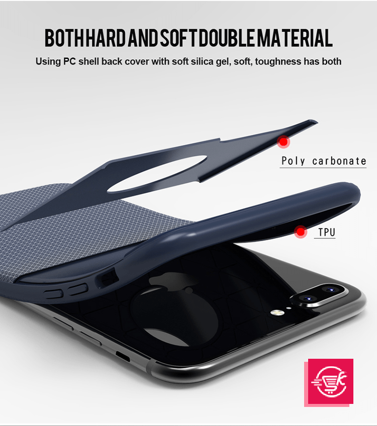 Blue iPaky Slim Anti-shock Case for iPhone 7P|8P, showcasing a sleek design and protective features.