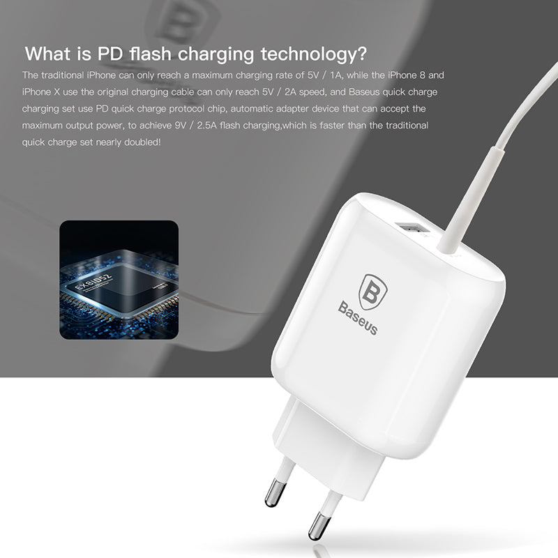 Baseus Bojure Series Type-C PD+U 32W Fast Charger For iPhone | White