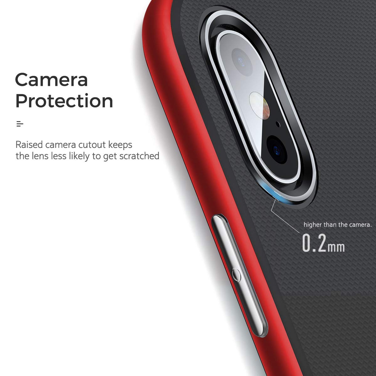 Royce Series By Rock Dual Layer Thin &amp; Slim Shockproof Case for iPhone Xs Max – Red