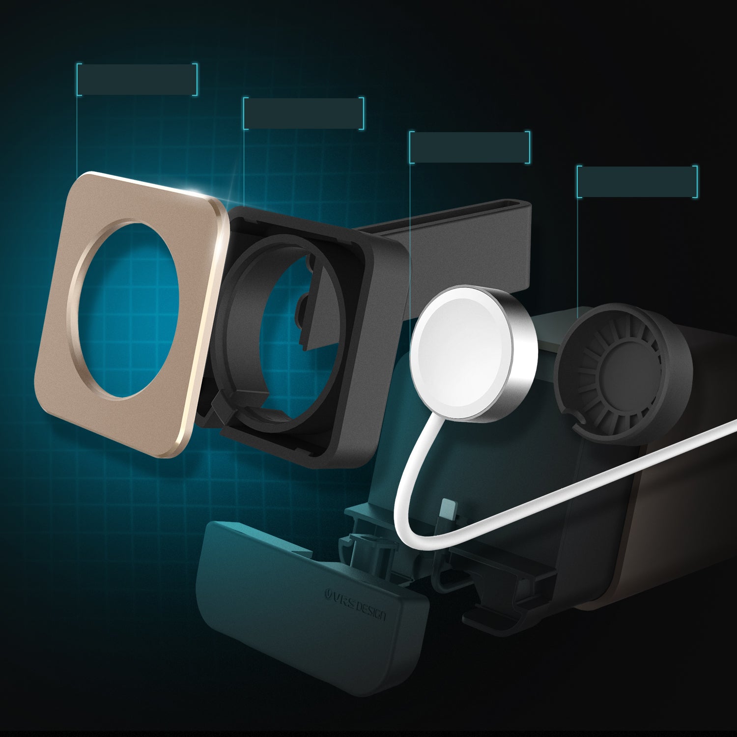 New i Depot Plus Original From VRS Design Dock And Docking Station For iPhone and Apple Watch / Gold