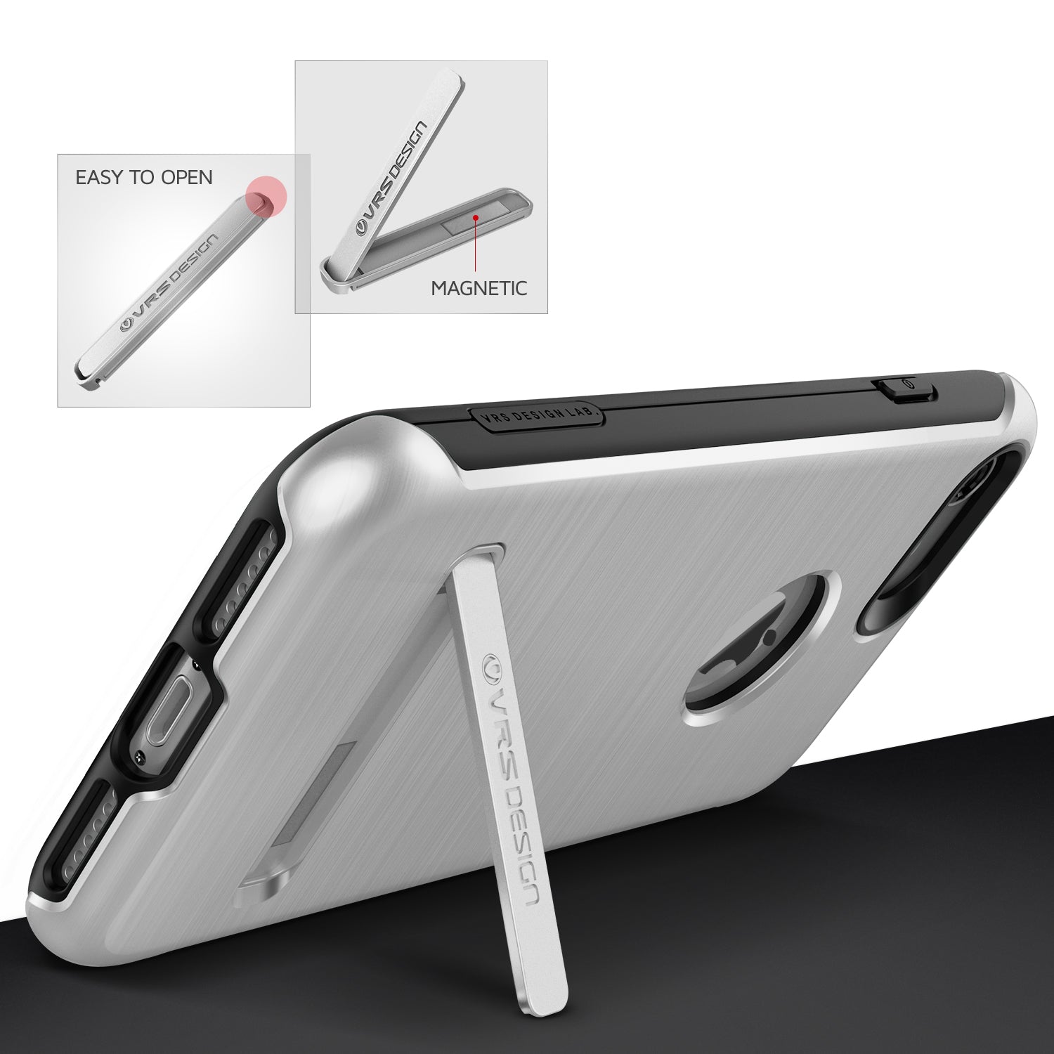 Smartkoshk DUO Guard Series anti-shock case for iPhone 7 in silver, featuring a sleek protective design and reinforced edges.