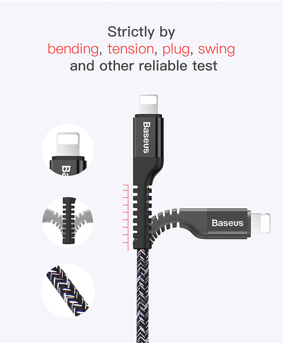 Confidant By Baseus Anti-break lightning Cable For iPhone/iPad 1.5Meter Black