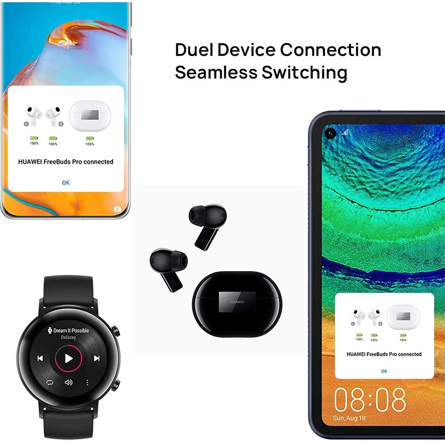 Huawei Freebuds Pro Active Noise Cancellation Earbuds - Black