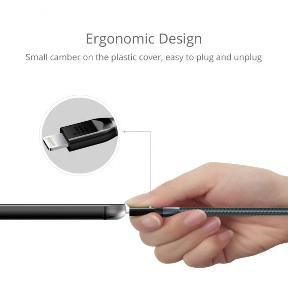 Tronsmart LTA11 MFI Double Braided Nylon 4ft Lightning Cable Gray