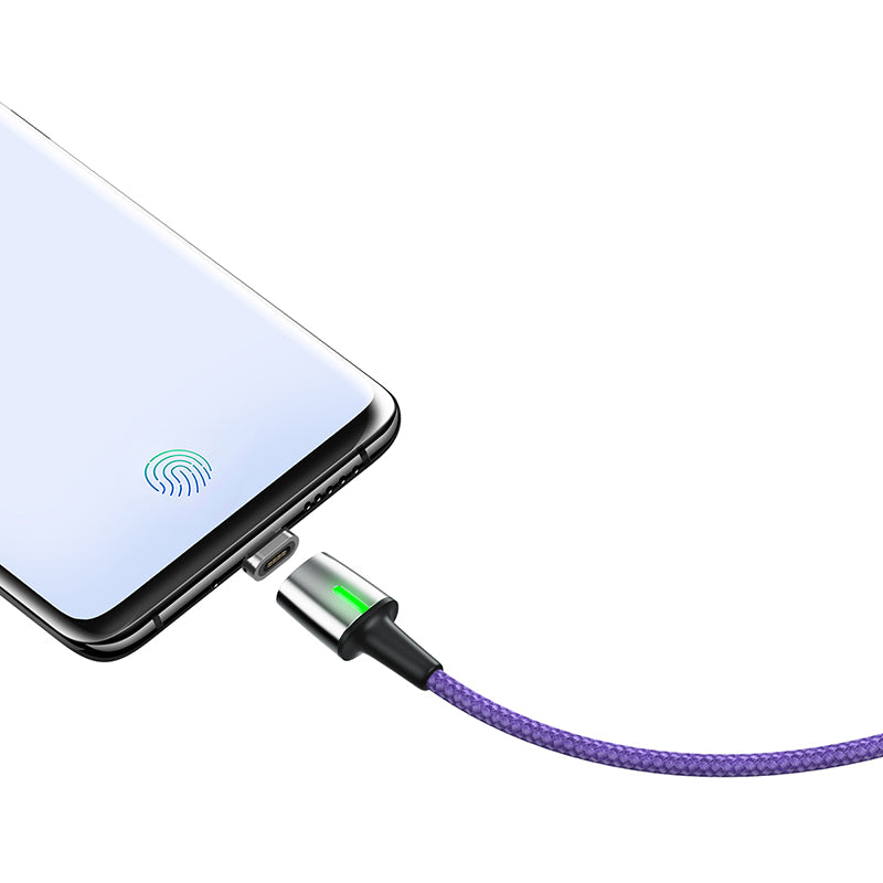 Baseus Zinc Magnetic Cable With Lamp USB For Type-C 1m Purple