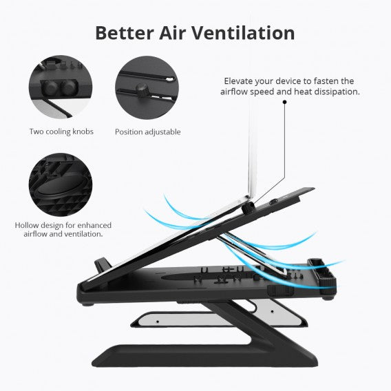 Tronsmart D07 لابتوب ستاند قابل للطى باكتر من مستوى مع هولدر للهاتف