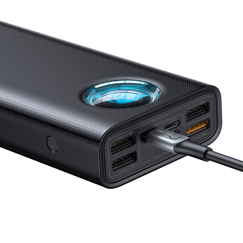 Baseus Amblight Fast Power Bank, 7 Ports 33W (PD3.0+QC3.0) 30000mAh Black