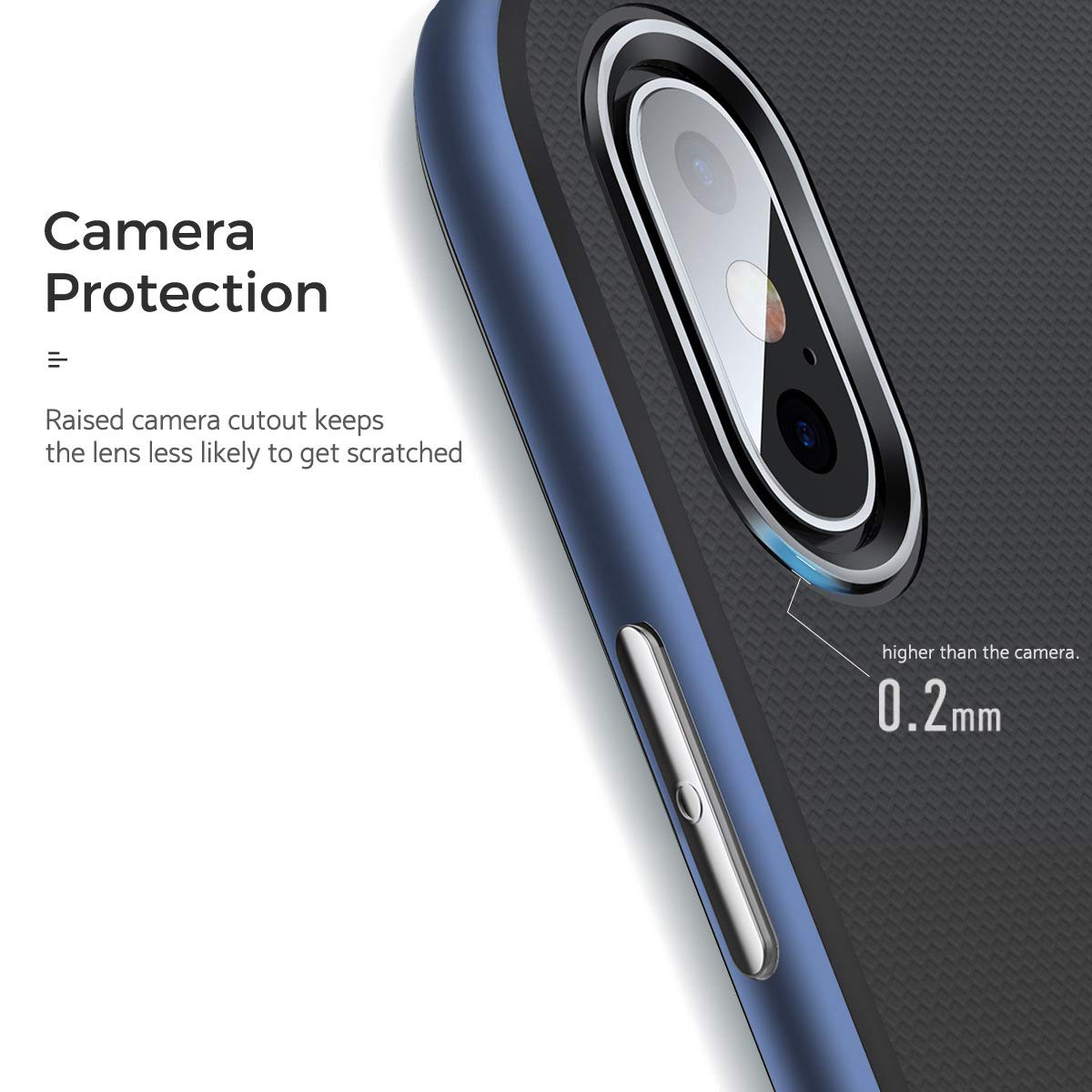 Royce Series By Rock Dual Layer Thin &amp; Slim Shockproof Case for iPhone Xs Max – Navy