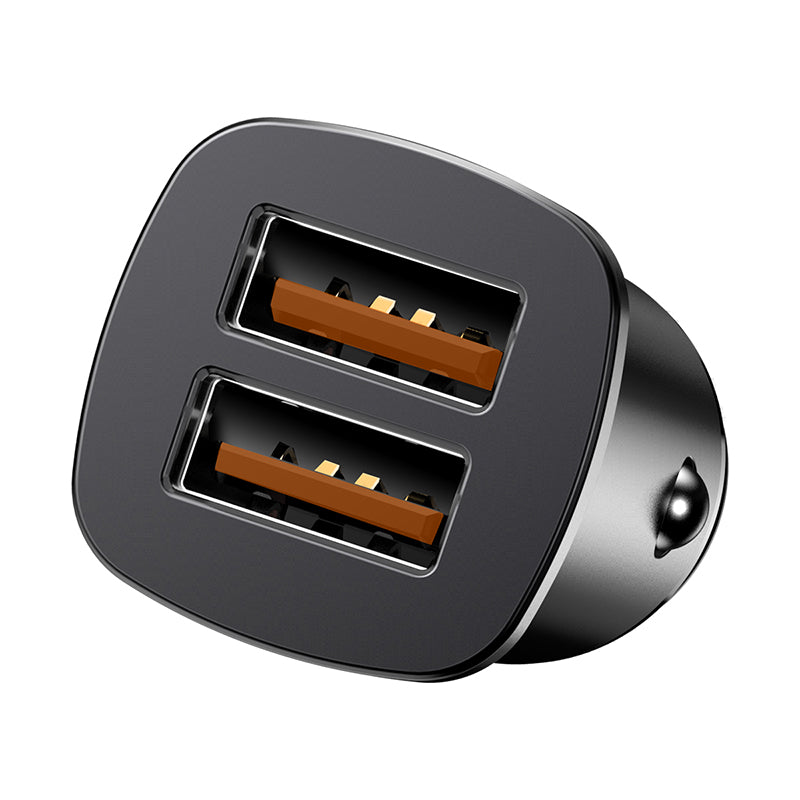 Baseus Square Metal Car Adapter Dual USB Quick Charge 3.0 (30W)