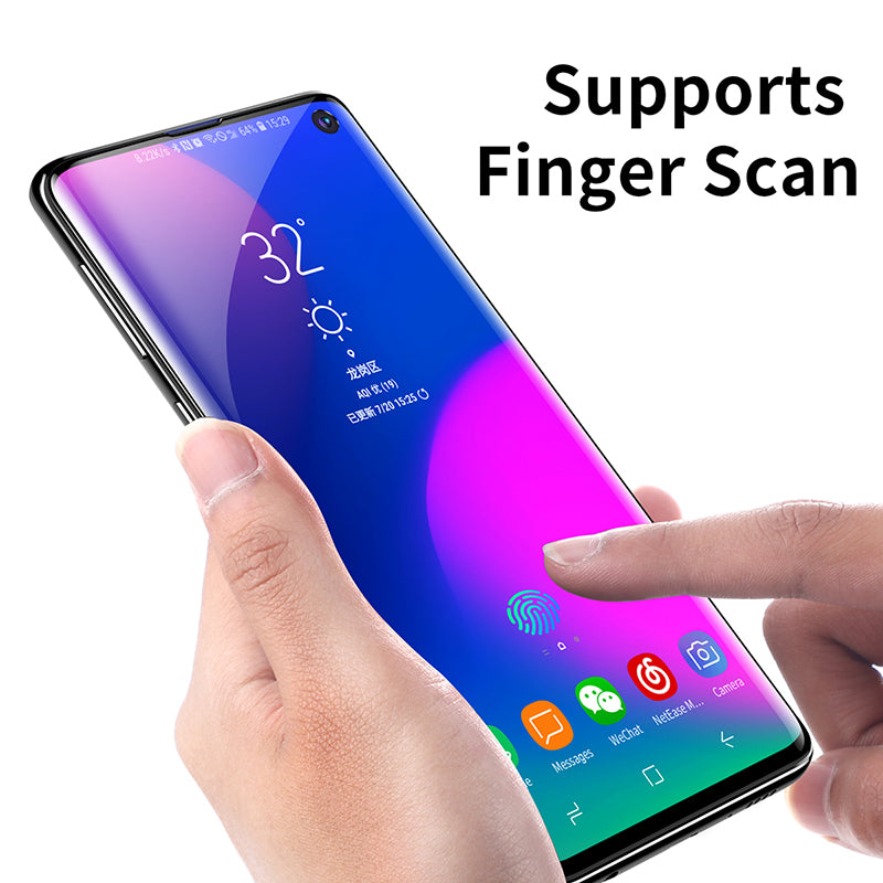 2pc Baseus 0.15mm Full-Screen Curved anti-explosion For S10+ Support Finger scan