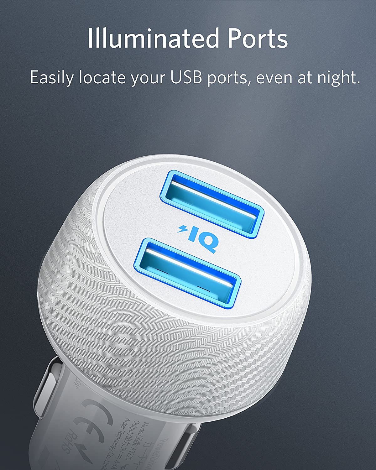 Anker PowerDrive 2 Elite 24W Dual Port, White