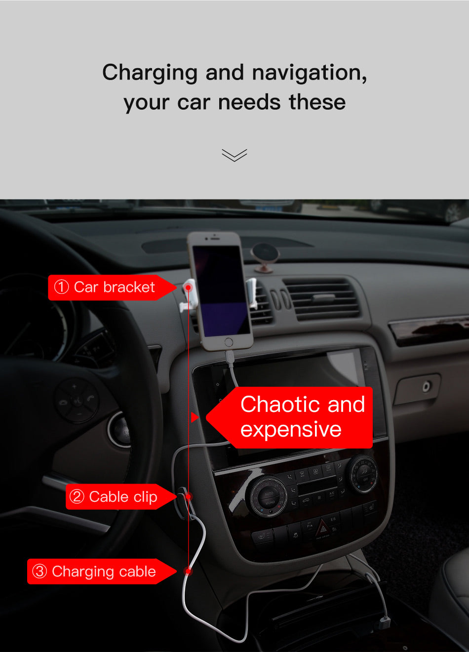 Baseus O-type Car Mount Cable For iPhone