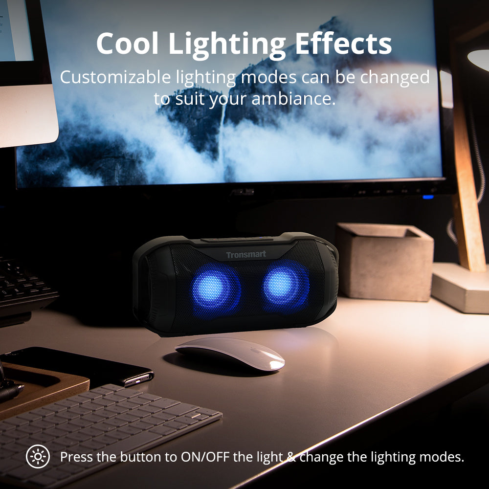 Tronsmart Blaze Super Bass Portable Bluetooth Speaker, IPX6, 12h With Bike Mount