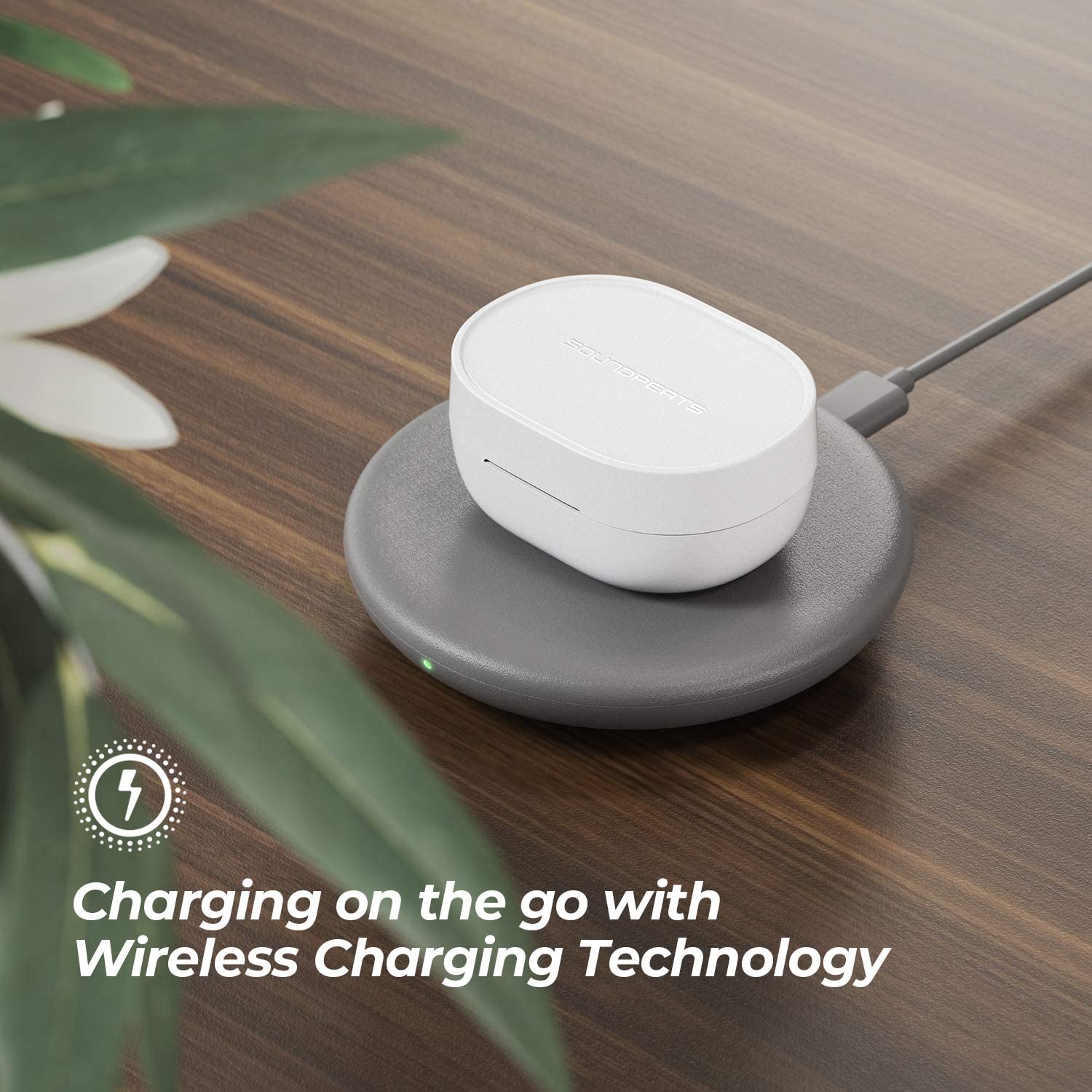 SoundPEATS Q TWS Earbuds, 4 Mics, Wireless Charging, Touch Control - White