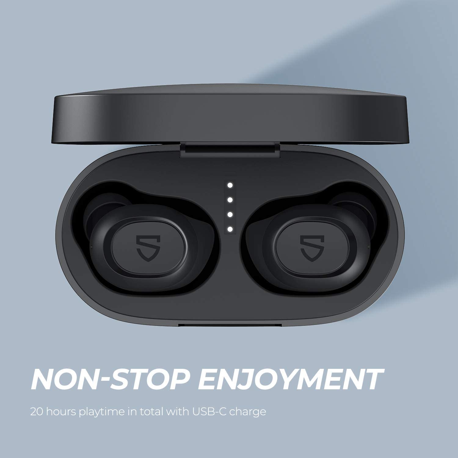 SoundPEATS TrueFree 2 TWS Earbuds, Light, Comfort, IPX7 Waterproof - Black