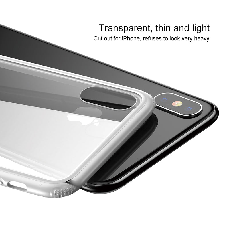See-through By Baseus Glass Back + Bumper Frame iPhone Xs Max White